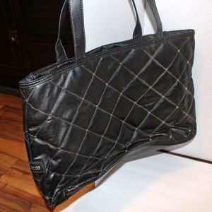 Icon Black Leather Studded Laptop Large Bag Purse